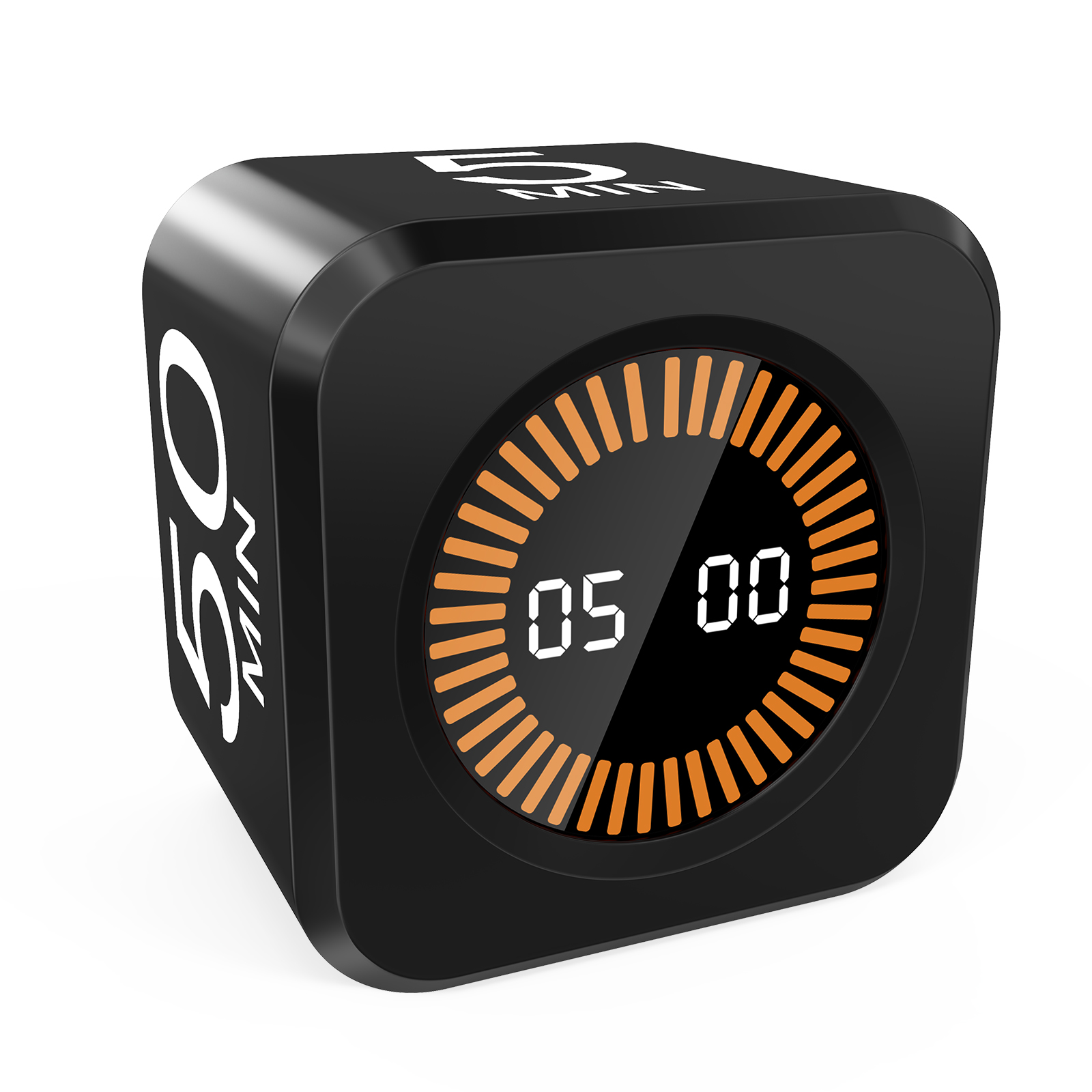 PULIVIA Visual Rotating Timer with 5, 10, 25 50 Minutes Preset, Desk Cube Count Down/up Timer, Black