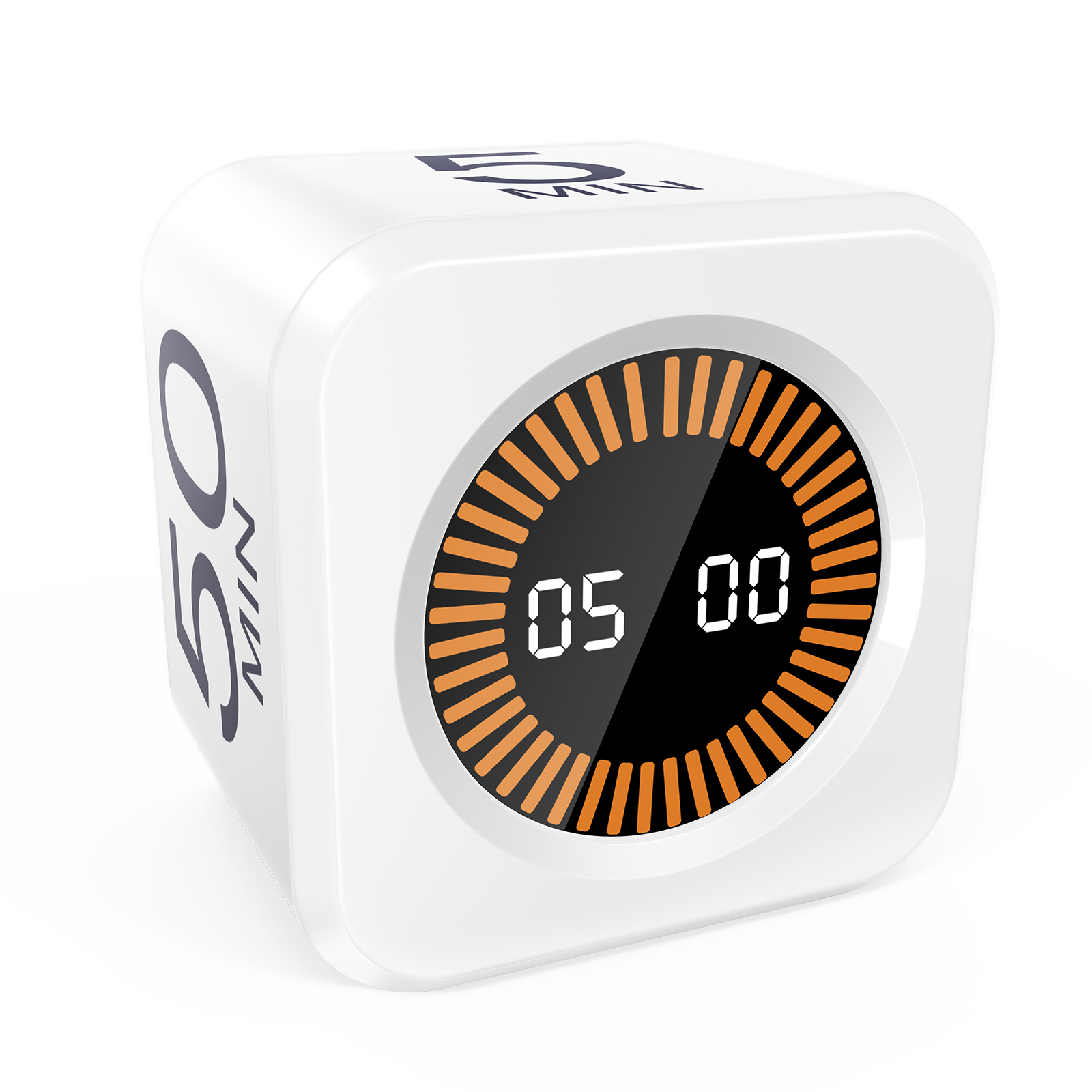 PULIVIA Visual Rotating Timer with 5, 10, 25 50 Minutes Preset, Desk Cube Count Down/up Timer, White