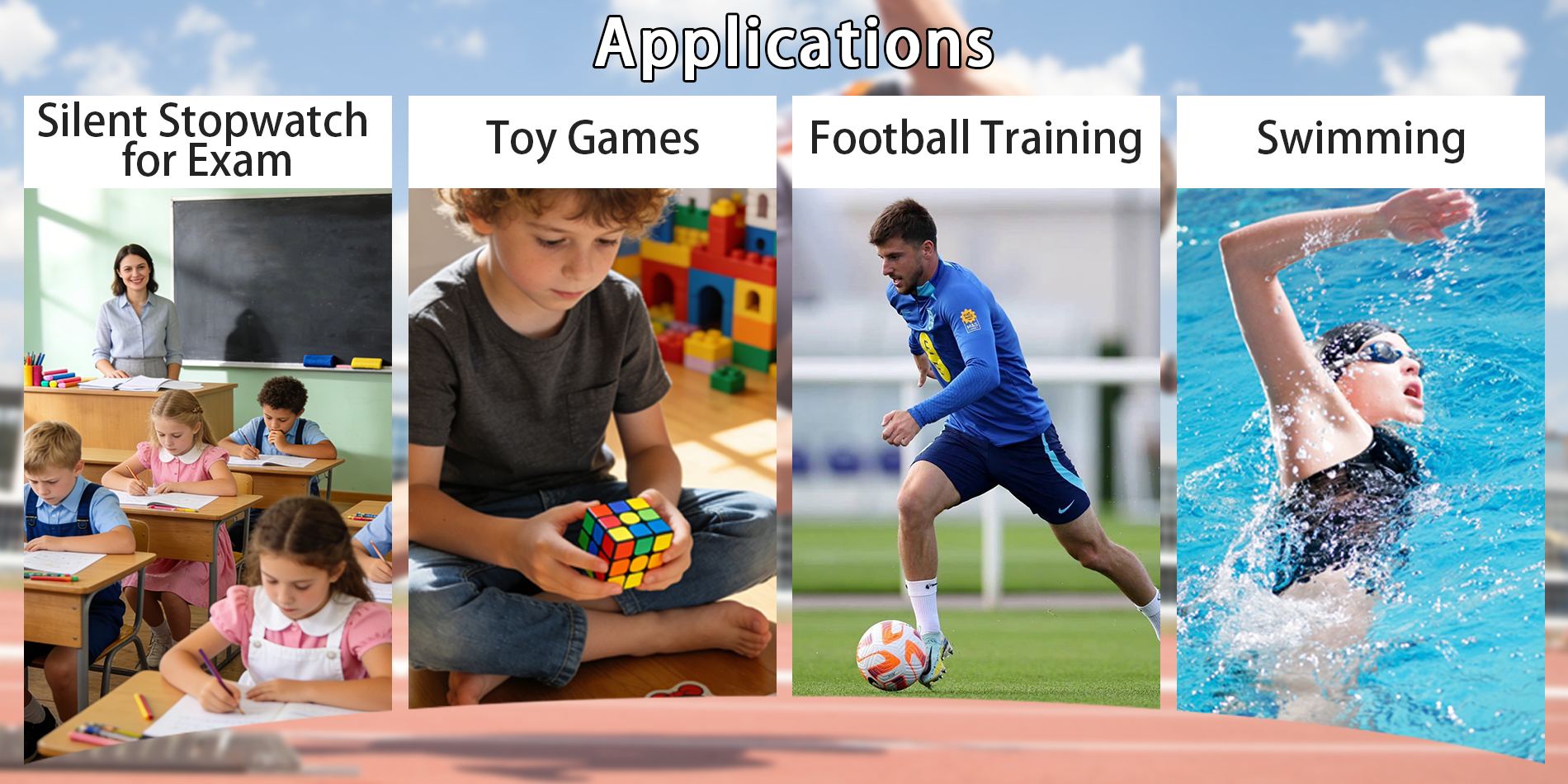 PULIVIA YS-802C Stopwatch Timer Only Stopwatch with ON/OFF, NO Bell No Whistle, Red