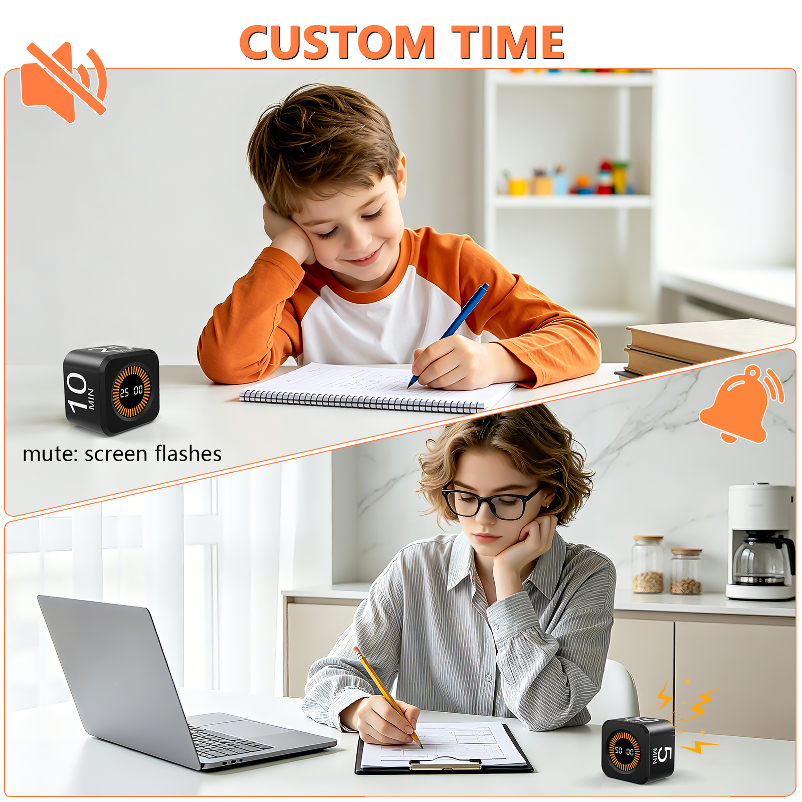 PULIVIA YS-1008 Visual Rotating Timer with 5, 10, 25 50 Minutes Preset, Desk Cube Count Down/up Tim PULIVIA YS-1008 Visual Rotating Timer with 5, 10, 25 50 Minutes Preset, Desk Cube Count Down/up Tim
