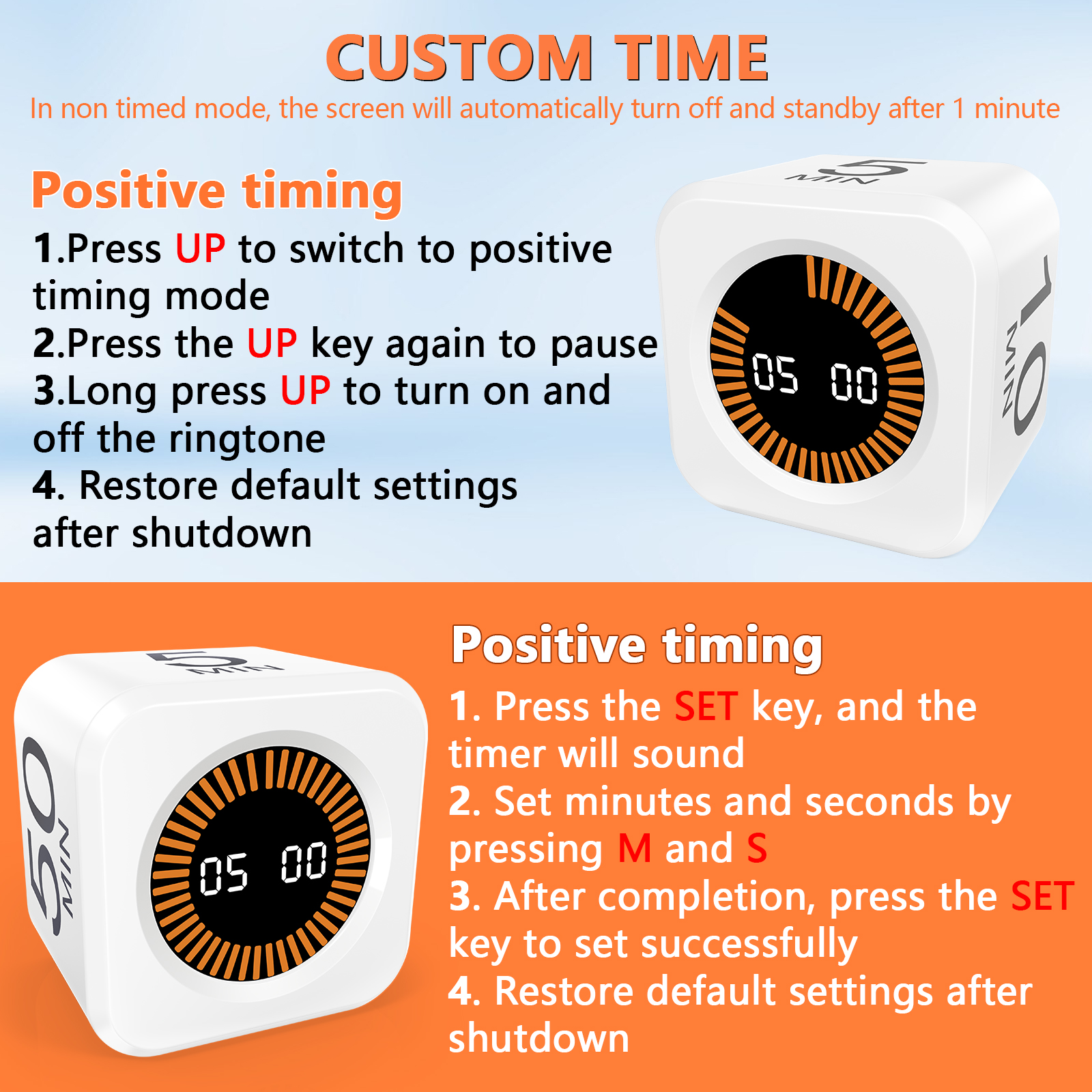 PULIVIA YS-1008 Visual Rotating Timer with 5, 10, 25 50 Minutes Preset, Desk Cube Count Down/up Ti PULIVIA YS-1008 Visual Rotating Timer with 5, 10, 25 50 Minutes Preset, Desk Cube Count Down/up Ti