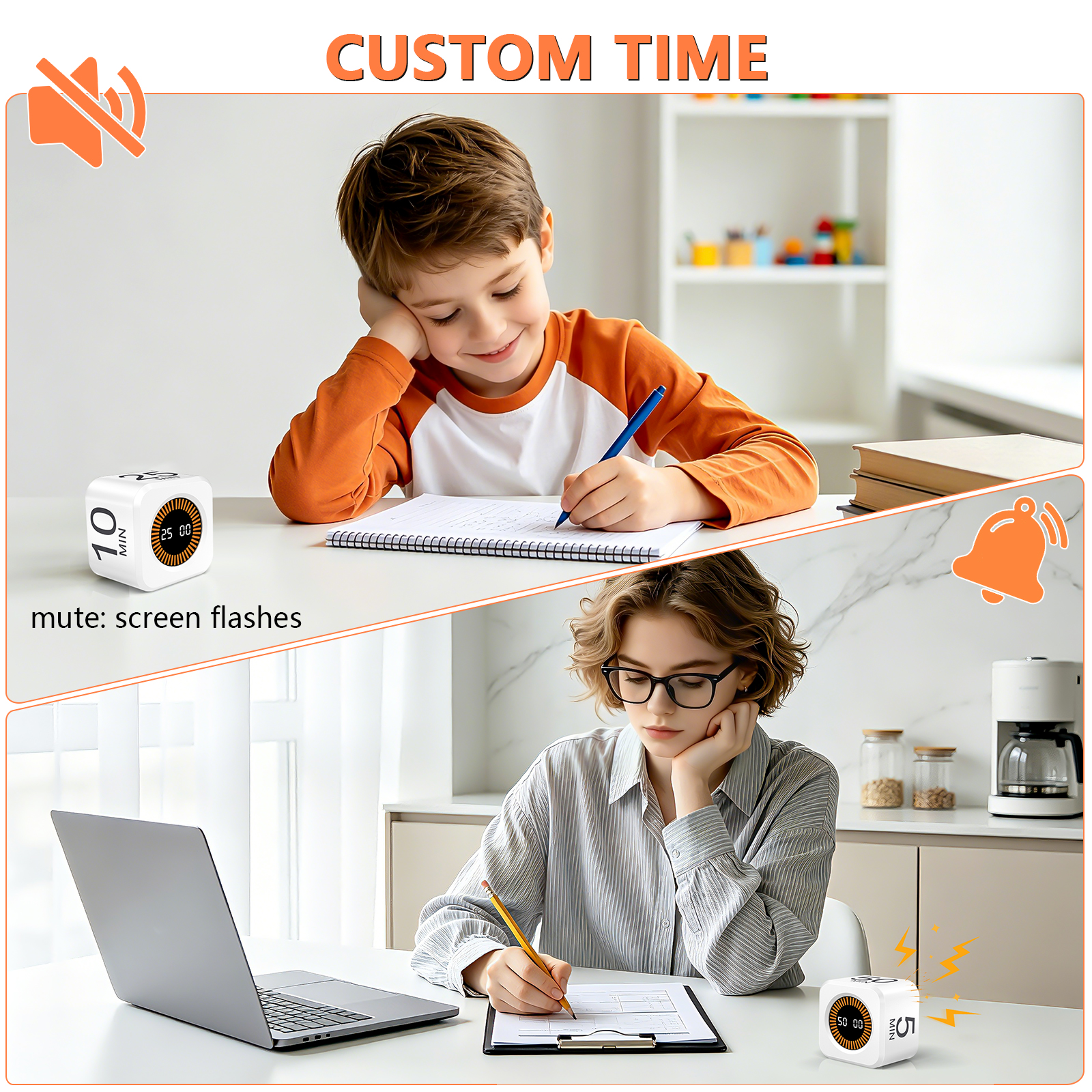 PULIVIA YS-1008 Visual Rotating Timer with 5, 10, 25 50 Minutes Preset, Desk Cube Count Down/up Ti PULIVIA YS-1008 Visual Rotating Timer with 5, 10, 25 50 Minutes Preset, Desk Cube Count Down/up Ti